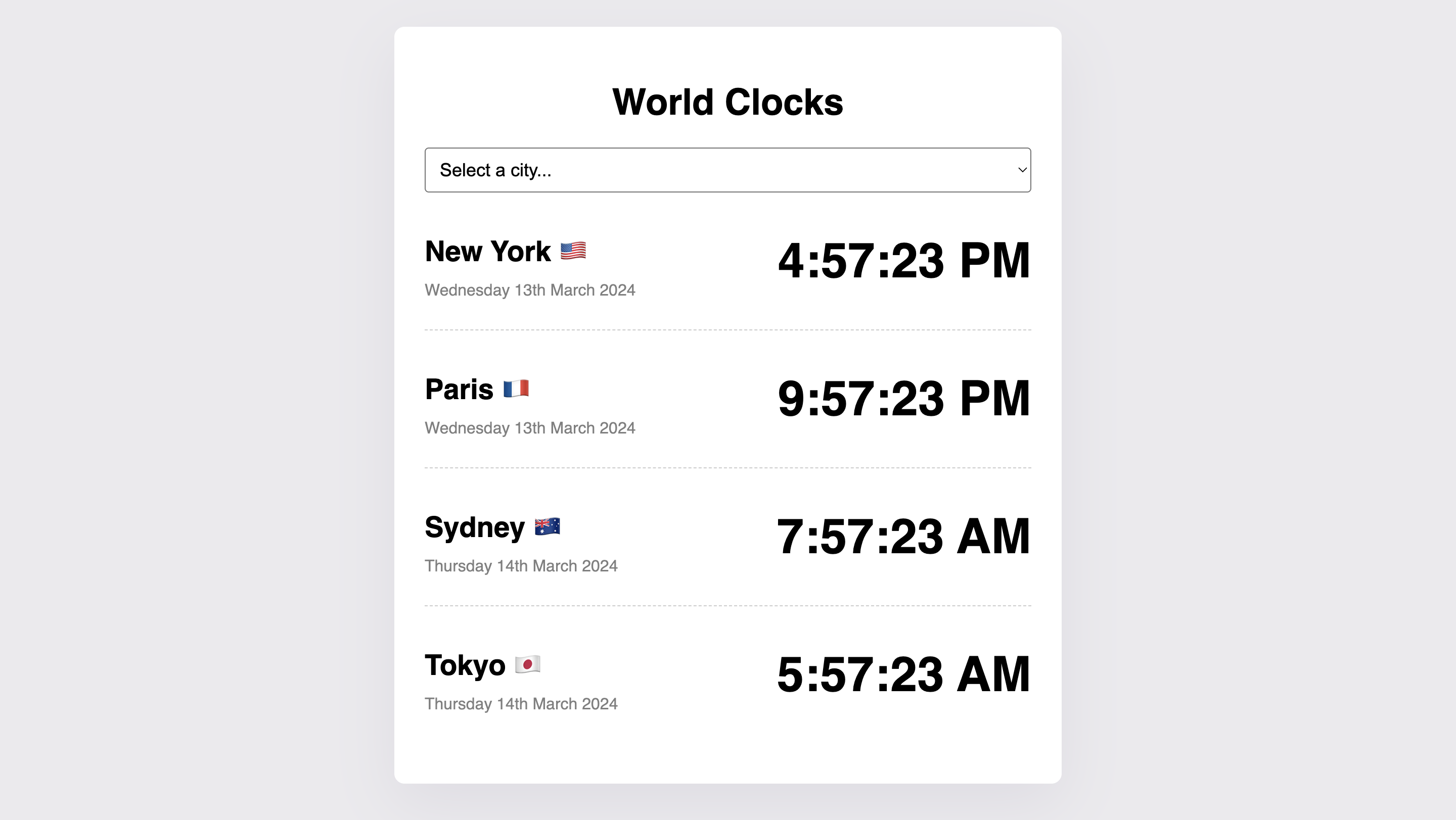 world clocks project preview